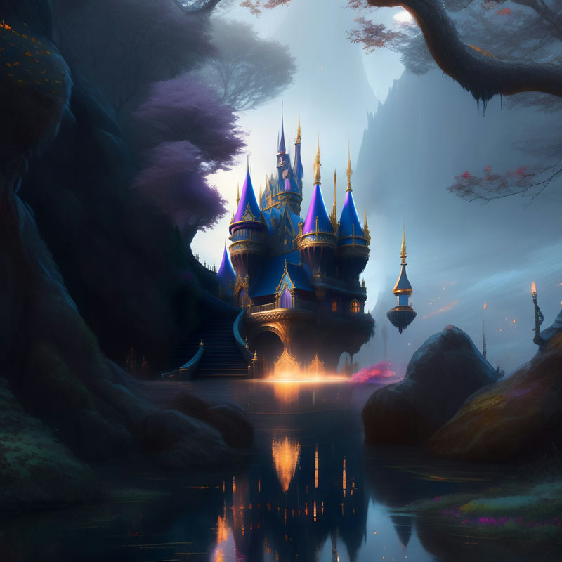 Castle in fantasy landscape