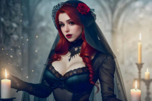 Gothgirl in veil