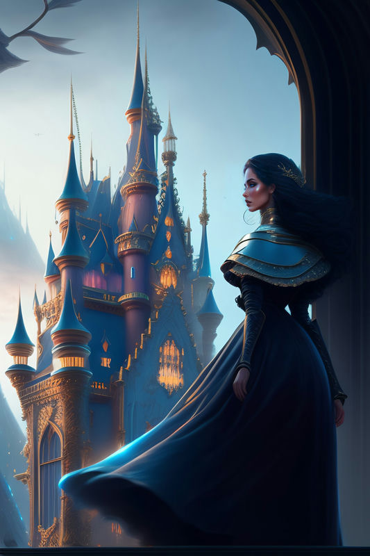 Lady in fantasy castle